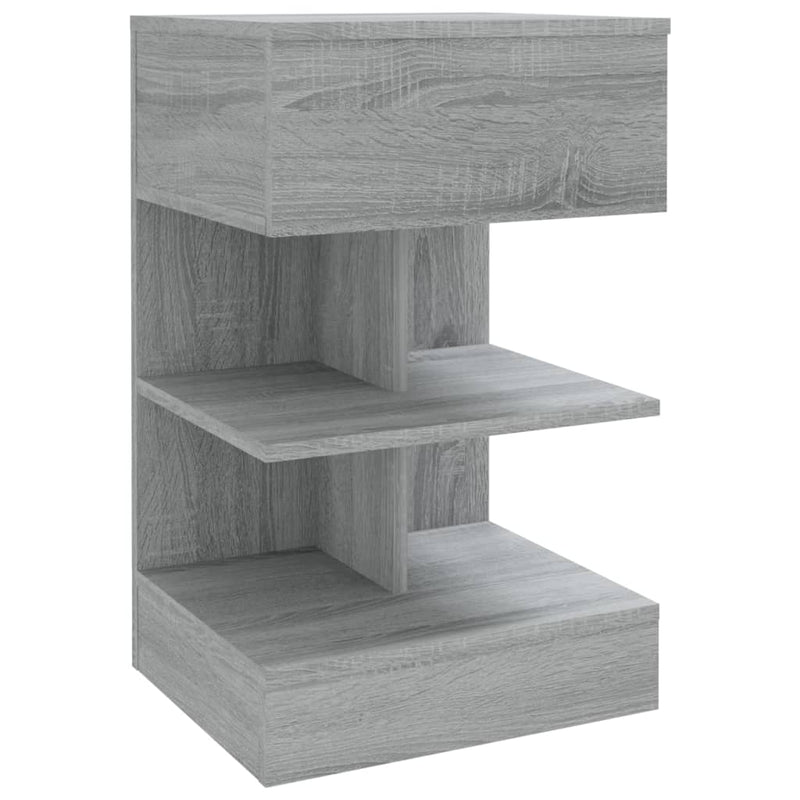 vidaXL 2 db szürke sonoma színű szerelt fa éjjeliszekrény 40x35x65 cm