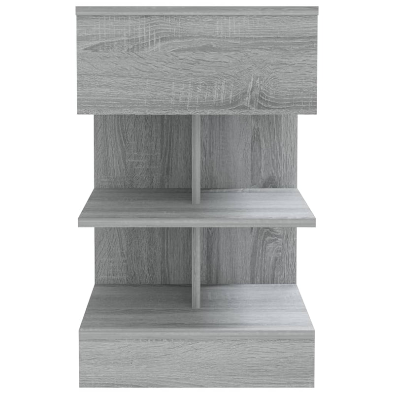 vidaXL 2 db szürke sonoma színű szerelt fa éjjeliszekrény 40x35x65 cm