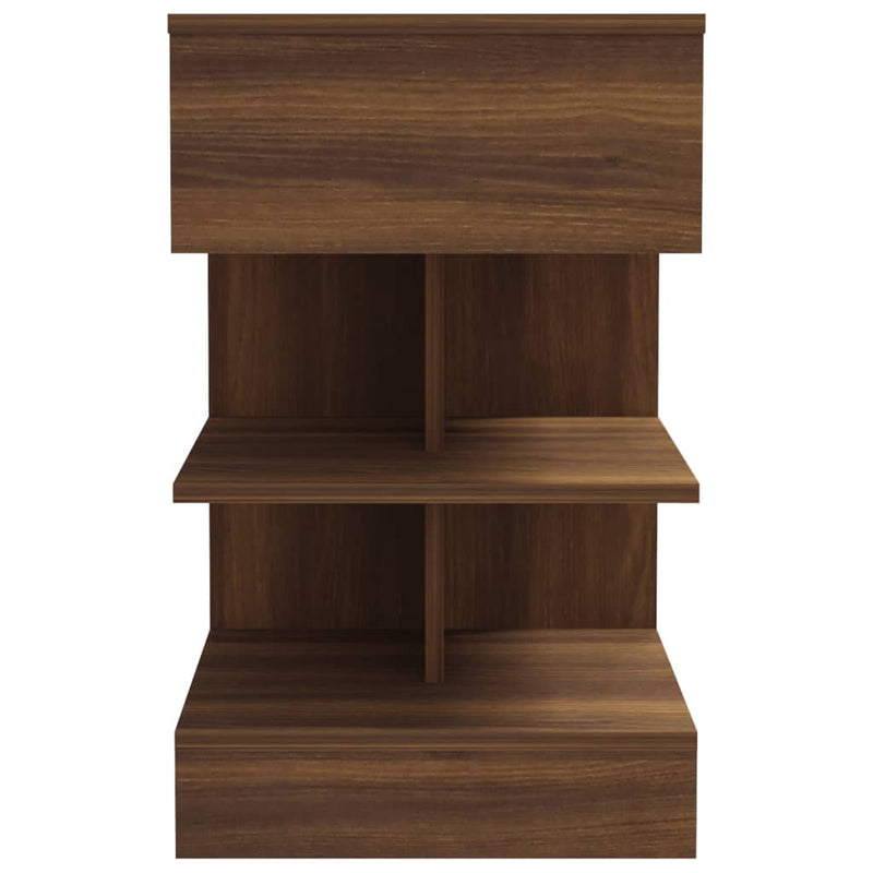 vidaXL 2 db barna tölgy színű szerelt fa éjjeliszekrény 40x35x65 cm