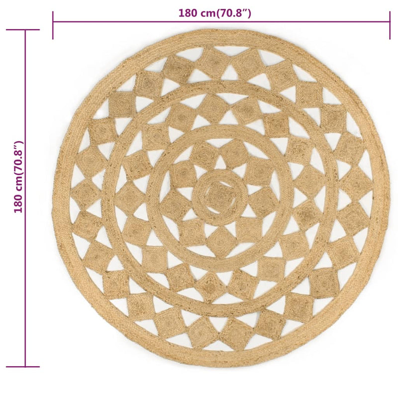 vidaXL kézzel font jutaszőnyeg 180 cm