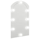 vidaXL ívelt üvegtükör LED-lámpákkal 70 x 40 cm