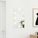 vidaXL ívelt üvegtükör LED-lámpákkal 70 x 40 cm