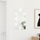 vidaXL ívelt üvegtükör LED-lámpákkal 70 x 40 cm