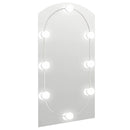 vidaXL ívelt üvegtükör LED-lámpákkal 90 x 45 cm
