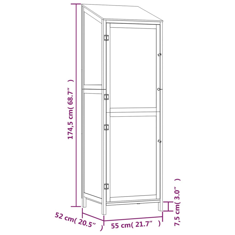 vidaXL antracit tömör fenyőfa kerti fészer 55x52x174,5 cm