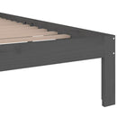vidaXL King Size szürke tömör fa ágykeret 150 x 200 cm