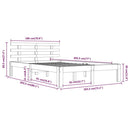 vidaXL Super King fehér tömör fa ágykeret 180 x 200 cm