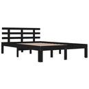 vidaXL fekete tömör fa ágykeret 200x200 cm