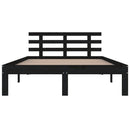 vidaXL fekete tömör fa ágykeret 200x200 cm