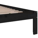 vidaXL fekete tömör fa ágykeret 200x200 cm
