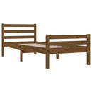 vidaXL Small Single mézbarna tömör fa ágykeret 75 x 190 cm