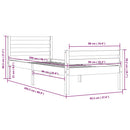 vidaXL fehér tömör fa ágykeret 90 x 200 cm