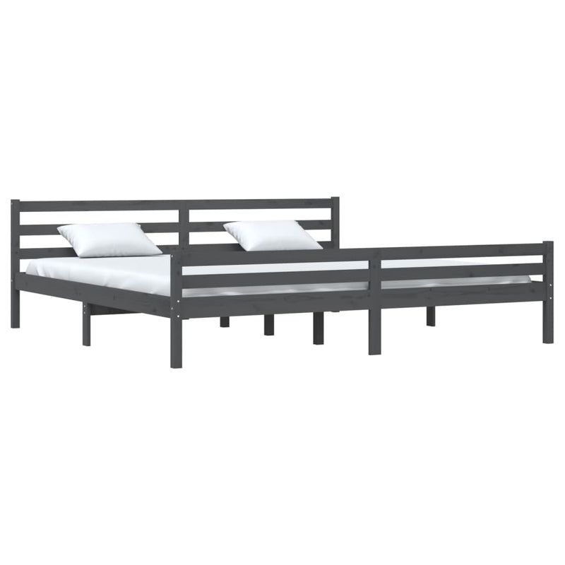 vidaXL szürke tömör fa ágykeret 200x200 cm