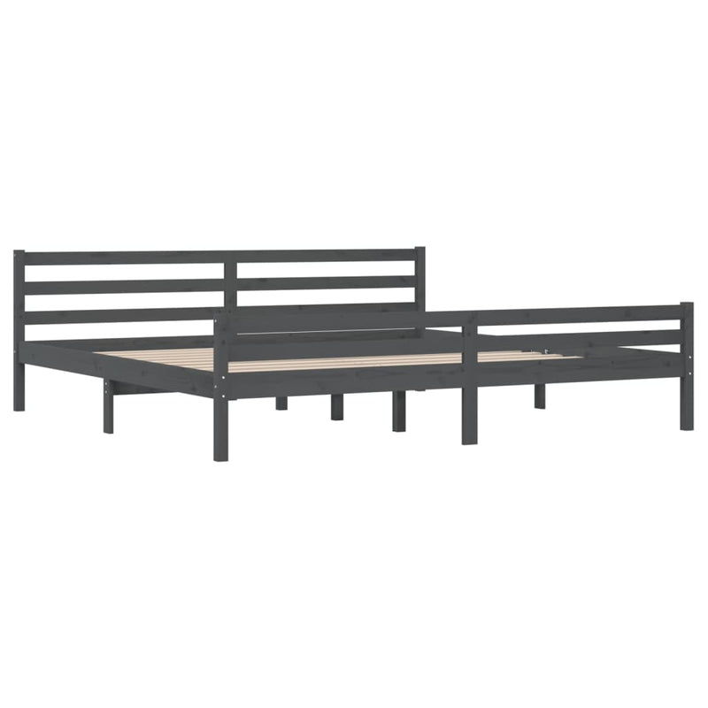 vidaXL szürke tömör fa ágykeret 200x200 cm