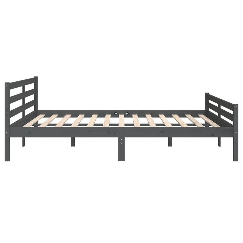 vidaXL szürke tömör fa ágykeret 200x200 cm