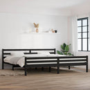 vidaXL fekete tömör fa ágykeret 200x200 cm