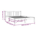 vidaXL Double szürke tömör fa ágykeret 135 x 190 cm