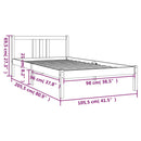 vidaXL fekete tömör fa ágykeret 100 x 200 cm