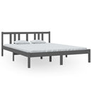 vidaXL King Size szürke tömör fa ágykeret 150 x 200 cm