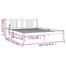 vidaXL King Size szürke tömör fa ágykeret 150 x 200 cm