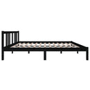 vidaXL King Size fekete tömör fa ágykeret 150 x 200 cm
