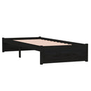 vidaXL Small Single fekete tömör fa ágykeret 75 x 190 cm