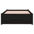 vidaXL Small Single fekete tömör fa ágykeret 75 x 190 cm