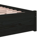 vidaXL Small Single fekete tömör fa ágykeret 75 x 190 cm