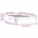 vidaXL Single fekete tömör fa ágykeret 90 x 190 cm