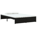 vidaXL Small Double fekete tömör fa ágykeret 120 x 190 cm