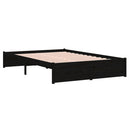 vidaXL Small Double fekete tömör fa ágykeret 120 x 190 cm