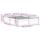 vidaXL Small Double fekete tömör fa ágykeret 120 x 190 cm