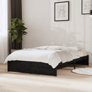 vidaXL Small Double fekete tömör fa ágykeret 120 x 190 cm