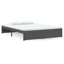 vidaXL Double szürke tömör fa ágykeret 135 x 190 cm