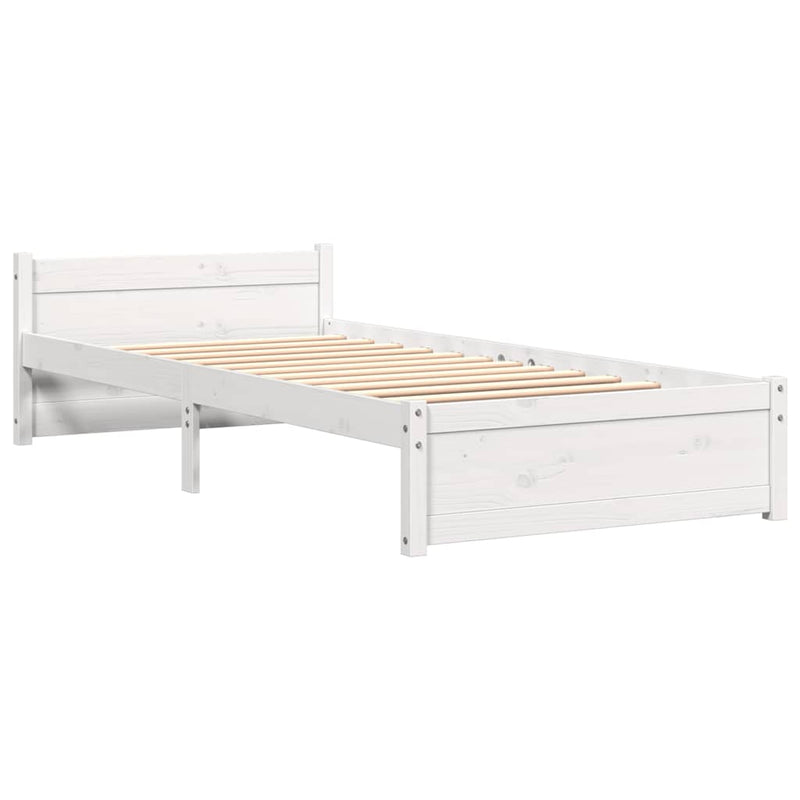 vidaXL Small Single fehér tömör fa ágykeret 75 x 190 cm