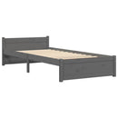 vidaXL Small Single szürke tömör fa ágykeret 75 x 190 cm