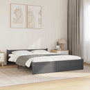 vidaXL Double szürke tömör fa ágykeret 135 x 190 cm