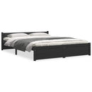 vidaXL Double fekete tömör fa ágykeret 135 x 190 cm