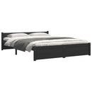 vidaXL Double fekete tömör fa ágykeret 135 x 190 cm