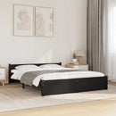 vidaXL Double fekete tömör fa ágykeret 135 x 190 cm