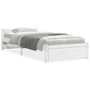 vidaXL fehér tömör fa ágykeret 90x200 cm