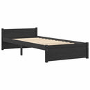 vidaXL fekete tömör fa ágykeret 90x200 cm