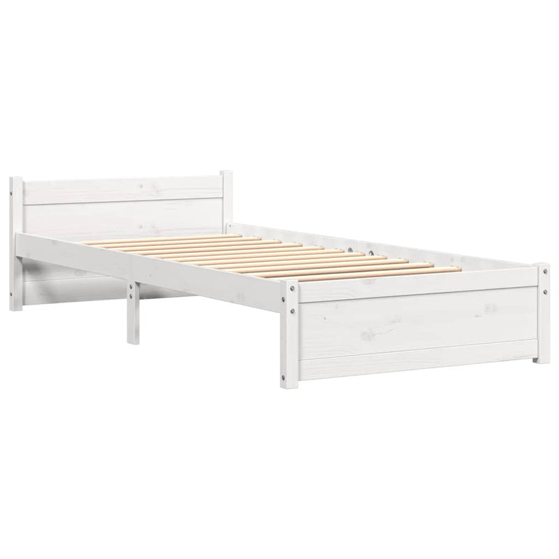 vidaXL fehér tömör fa ágykeret 100x200 cm