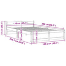 vidaXL tömör fa ágykeret matrac nélkül 120 x 200 cm