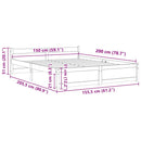 vidaXL King Size fehér tömör fa ágykeret 150 x 200 cm