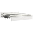 vidaXL Super King fehér tömör fa ágykeret 180 x 200 cm