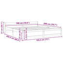 vidaXL Super King fehér tömör fa ágykeret 180 x 200 cm