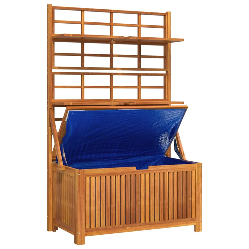 vidaXL tömör akácfa rácsos tárolóláda 99 x 50 x 160 cm