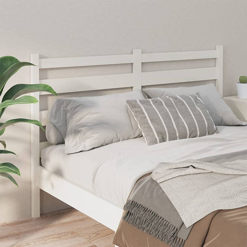 vidaXL fehér tömör fenyőfa ágyfejtámla 126 x 4 x 100 cm