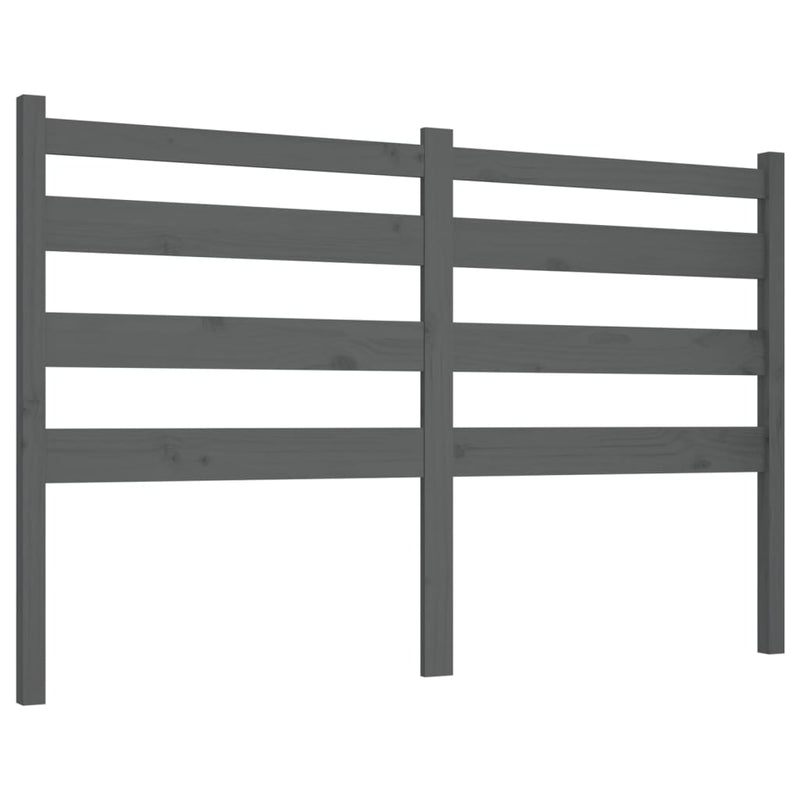 vidaXL szürke tömör fenyőfa ágyfejtámla 126 x 4 x 100 cm